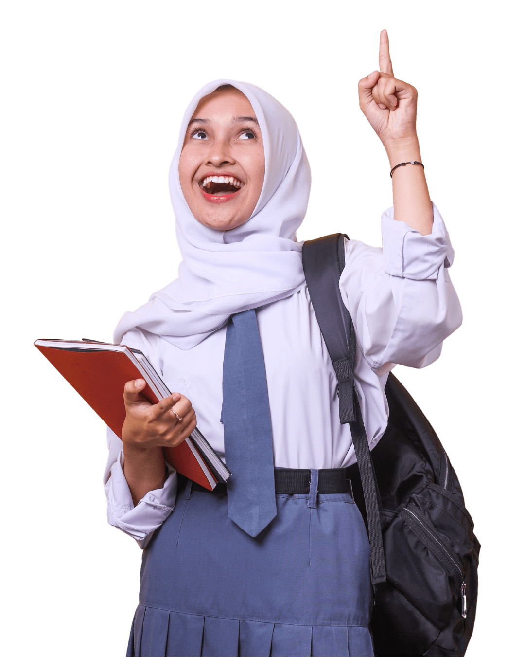 Student with excitement